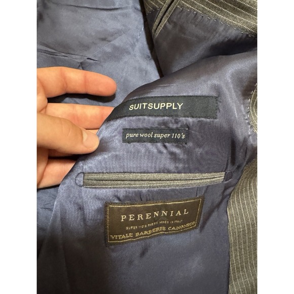 Suitsupply Napoli Zignone Blazer Mens 44 Regular Gray Pure Wool Super 110s - Picture 6 of 8